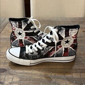 Converse Limited Edition Women's High-Top Sneakers - Black and Red Union Jack